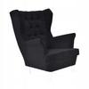 Gaja Scandinavian Family Meble Wing Chair, Black Velvet, Hydrophobic