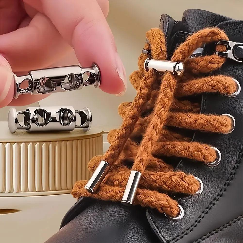 1 Paar Premium Metall-Kapsel-Schnallenverbinder Langlebige Faule Schnellbinder Schnürsenkelteile Für Lässige Sneaker Schuhe