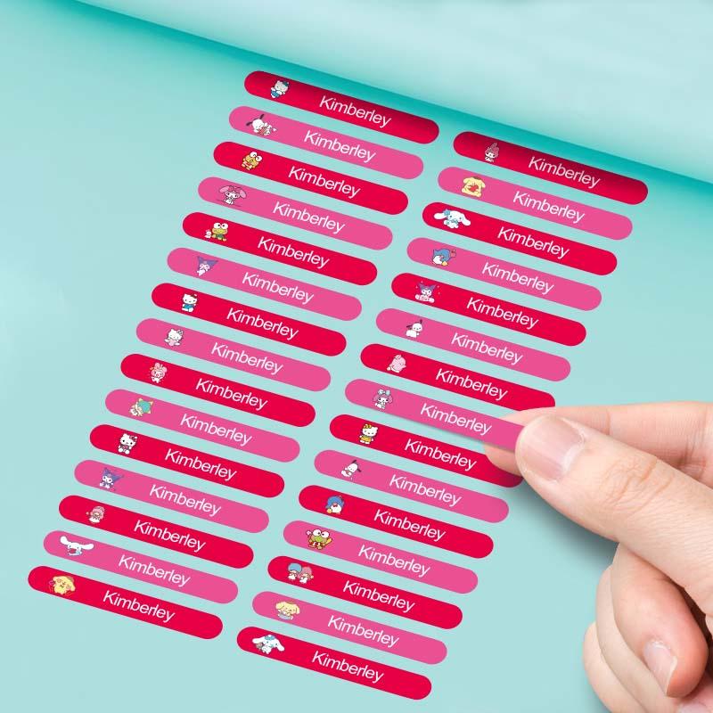Sanrio Custom Name Stickers - Personalized Durable Waterproof Stickers For Laptops Bags Notebooks  Office Supplies