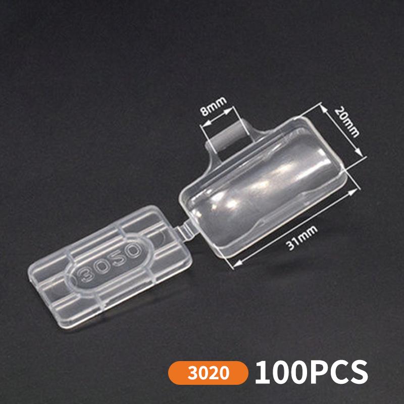 100Pcs Cable Label Tag Box Transparent Plastic Cable Tie Marker Wire Sign Name Holder Display Identification Seal Case