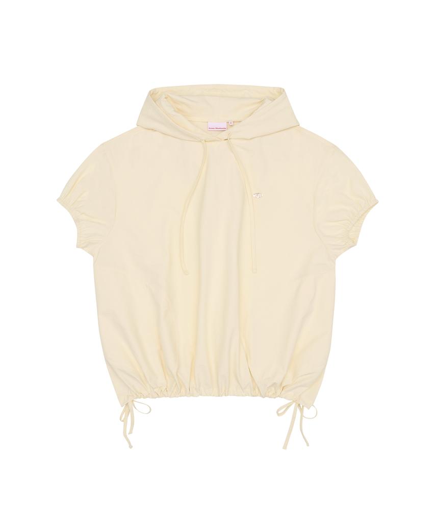 Overfit Wrinkle Shortsleeve Hoodie Yellow