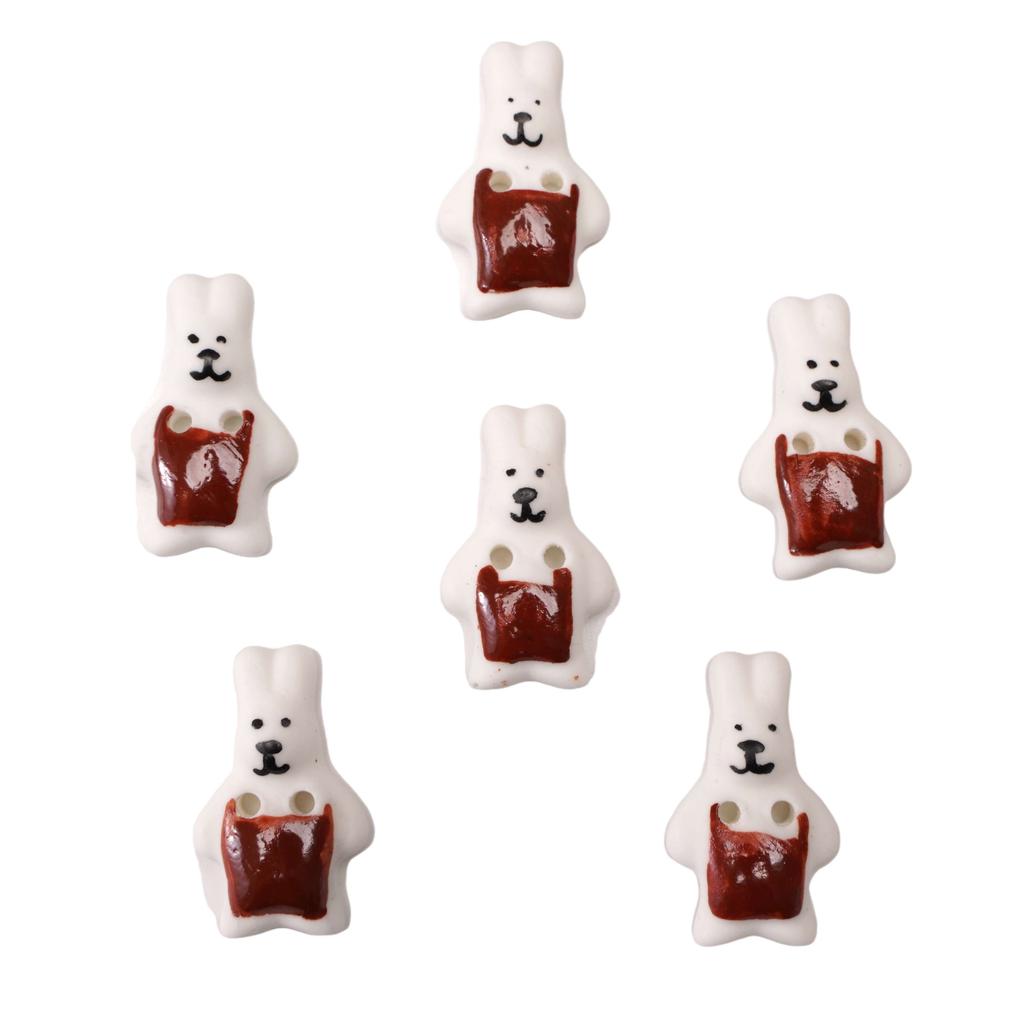 Lovely Ceramic Button Cartoon Ceramic Beads Cartoon Rabbit Puppy Button Beads DIY Jewelry Beads DIY Clothing Beads 1pc