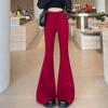 Women's High Waist Black Flare Suit Pants