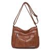 Simple PU Leather Multi Pocket Shoulder Bag