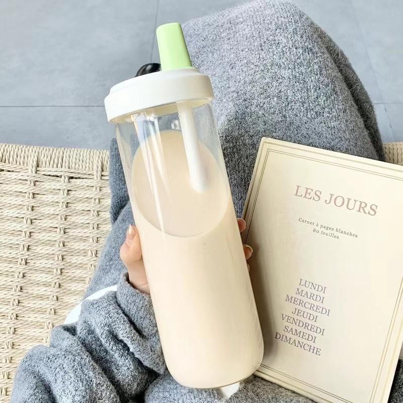 High-Value Large Capacity Heat-Resistant Pearl Milk Tea Cup with Straw