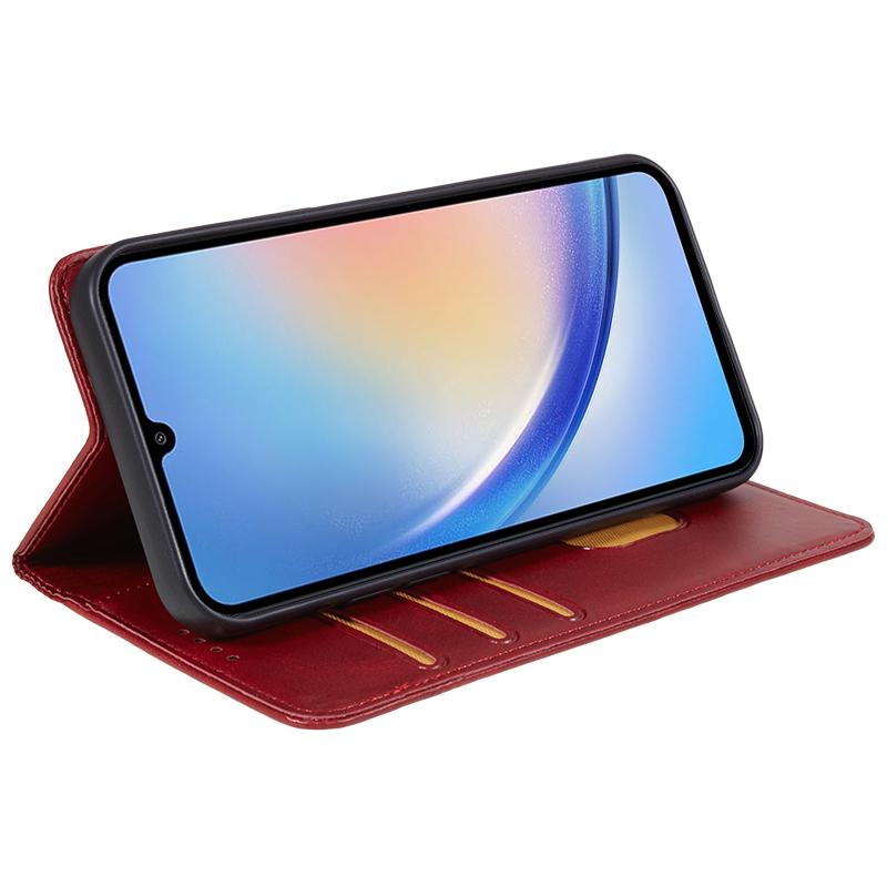 Für Samsung Galaxy A16 5G/A16 4G Hülle Leder Klapp Stoßfest Kalbsleder Textur Handyhülle