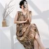 Cotton and silk sleeveless nightdress women's summer thin floral new super good-looking dress medium and long small fresh loungewear