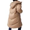 Levis Casual Loose Comfortable Solid Color Hooded Long Sleeve Mid-Length Down Jacket Women Outerwear Coffee 002PY-0001
