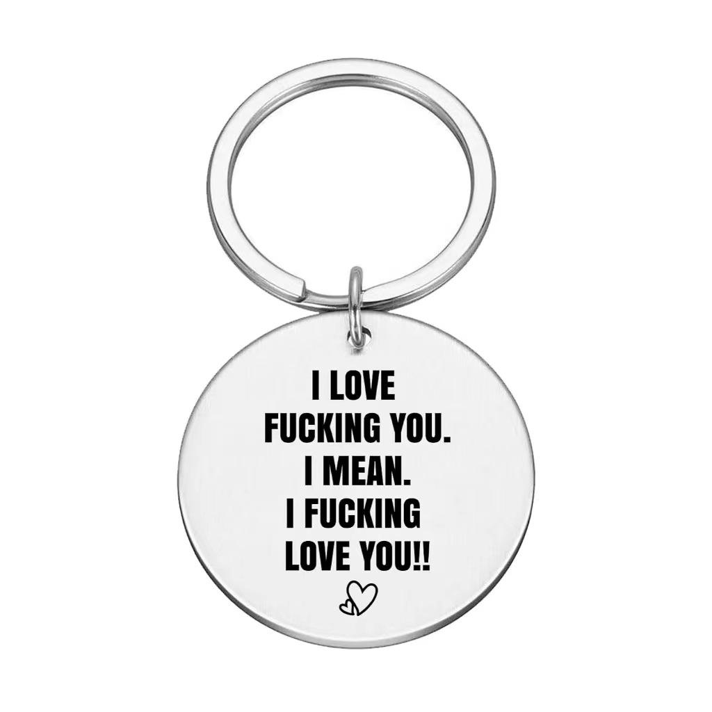

I Love You Couple Stainless Steel Keychain Romantic Design Fashion Keyring Practical Creative Gift for Lover
