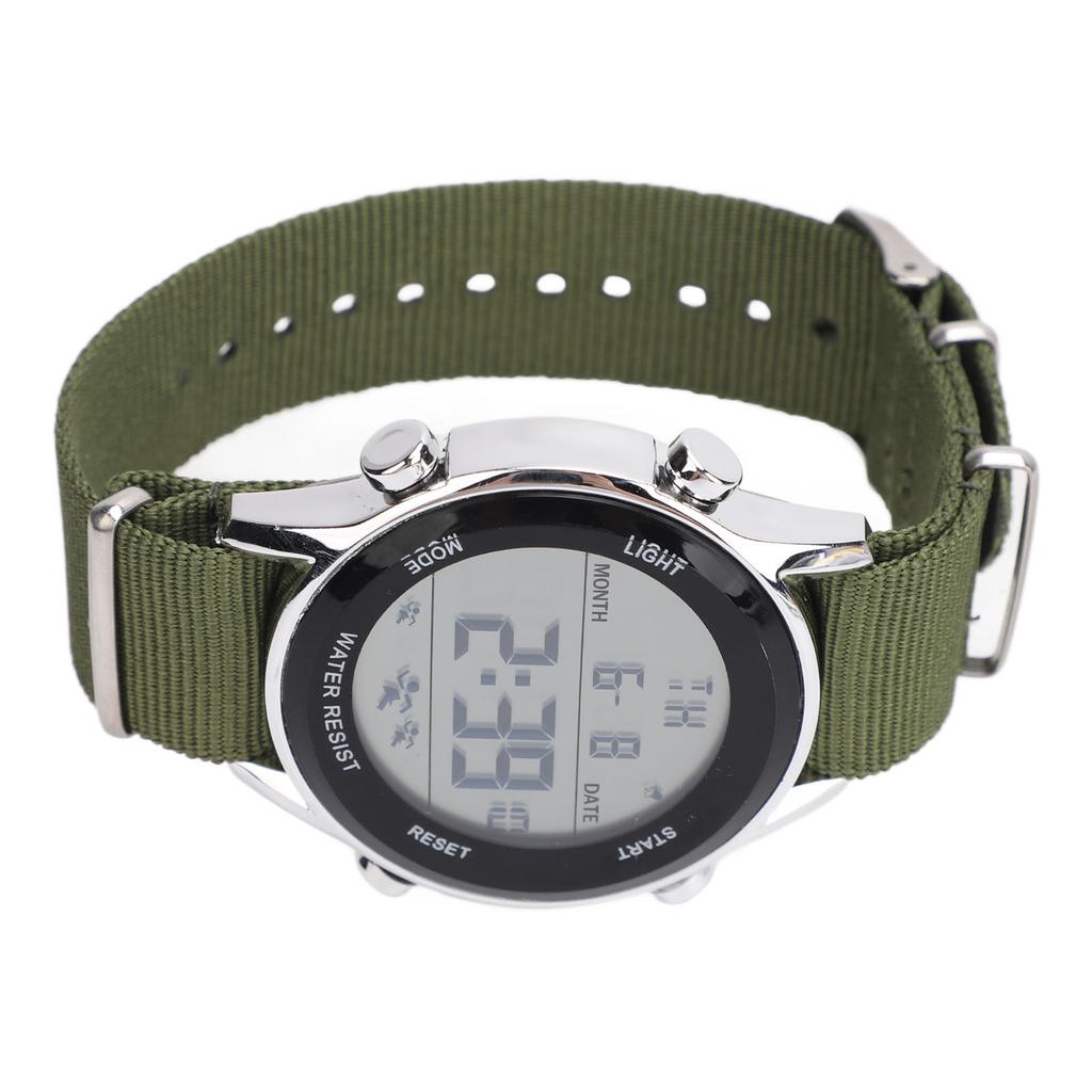 Mens Digital Sports Waterproof Watch Dual Time Zone Stopwatch Calendar Day Display Alarm Clock EL Backlight 50m