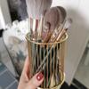 Cylindrical Storage Box for Cosmetics Makeup Brushes, Lipstick Brush, Pen Holder Organizer, Wrought Iron Pen Storage