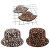 Trendy Leopard Print Fisherman Hat With Wide Brim For Spring Outdoor Sun Protection