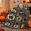 Halloween Flannel Throw Blanket Vintage Pumpkin Ghost Pattern Napping Home Decor