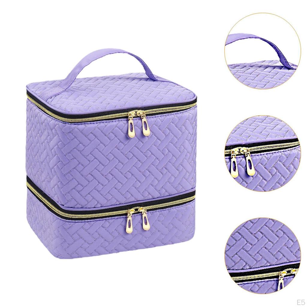 Nail Polish Organizer Bag PU Leather Travel Carrying Case Holder