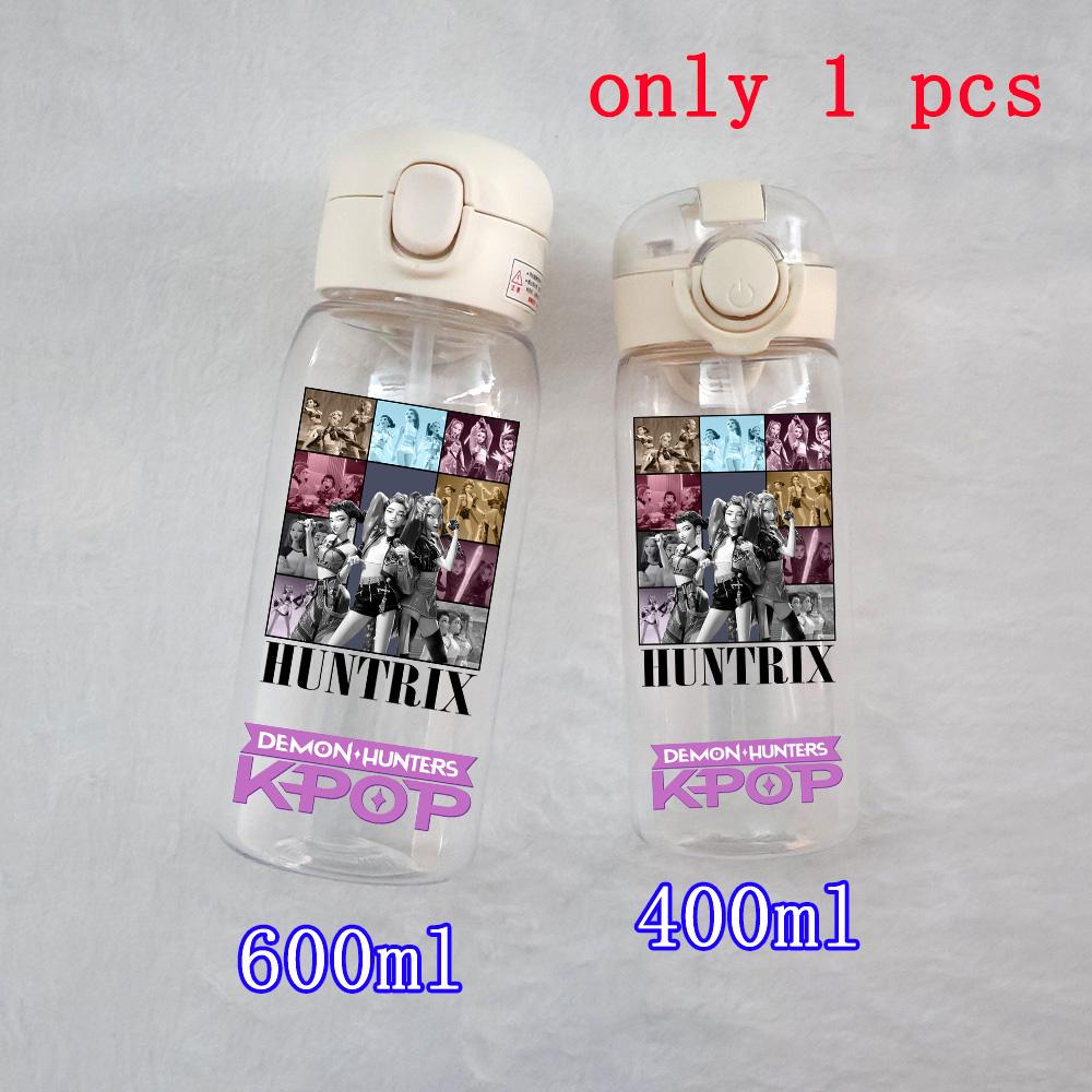 400ML-600ML Animated Movie K-Pop: Demon Hunters HUNTR/X Plastic Large Capacity Water Cup Bottle Gourde Drinking Bottle Gifts