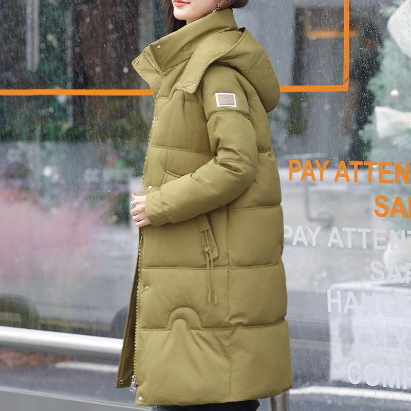 Zimní dlouhé kabáty pro ženy Kabát s kapucí Nová móda Silná teplá žena Parka Zimní bunda v korejském stylu