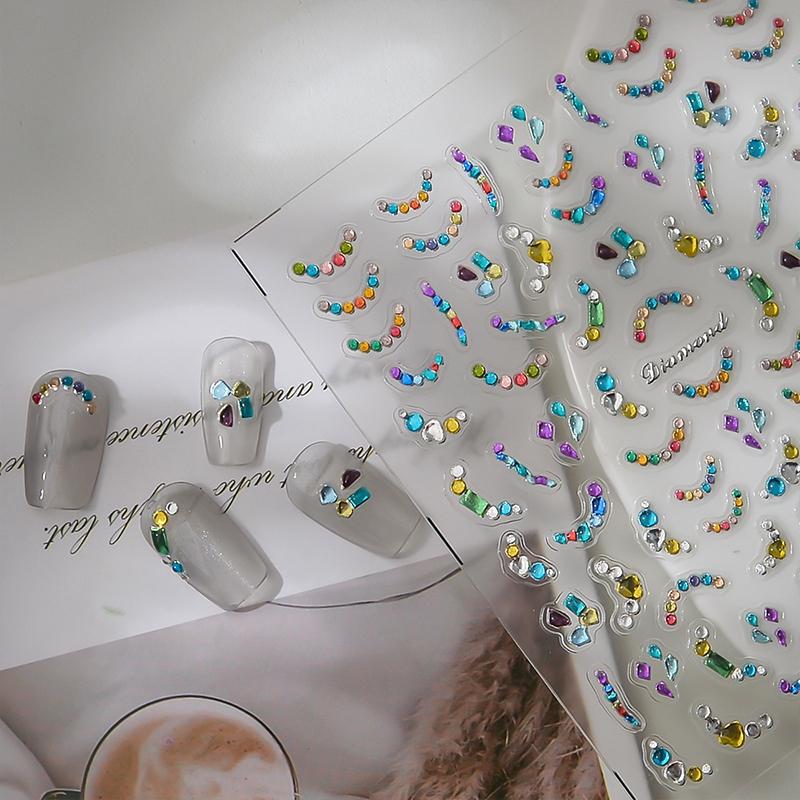 

Imitation Rhinestone Translucent Nail Stickers Decorative Nail Tips And Gemstones Nail Art E