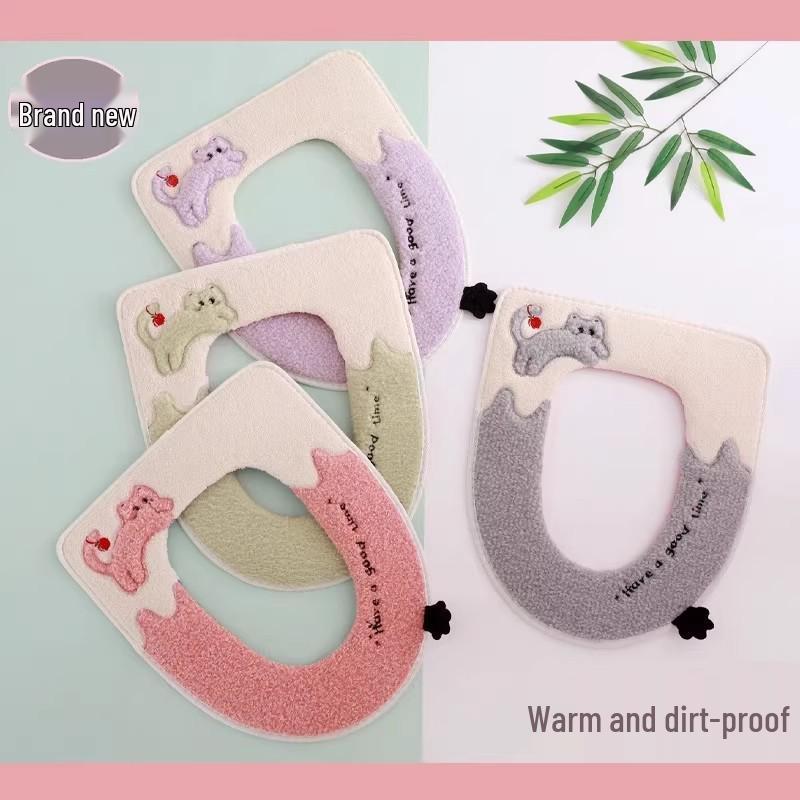 

2025 Новый Водонепроницаемый Подушка для Сиденья Унитаза для Котят - Плюшевая, на Молнии