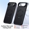 For iPhone Air Case Compatible with MagSafe PC + TPU Phone Cover Ring Holder Carbon Fiber Texture