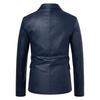 Fashion Men Leather Suits Jackets Formal Blazers Coats Good Quality Male Slim Business Casual Pu Leather Blazers Jackets