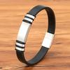 Stainless Steel Men's Leather Bracelet Black Leather Punk Style Magnetic Clasp Accessory Design Birthday Jewelry Gift