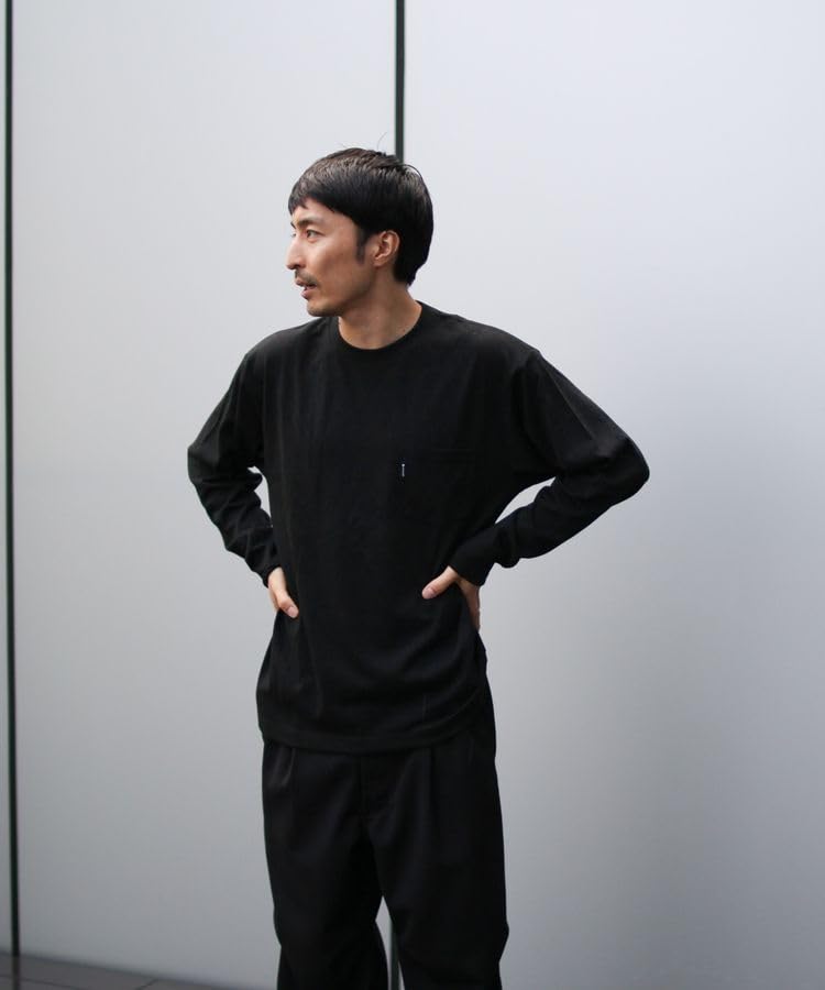 Snow Peak Living Shell Long Cut and Long and Size M Pro. L/S T-shirt EC-TS-25AU013, Sew, Sleeve, Men's Women's, Black,