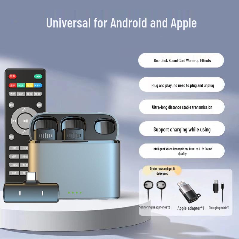 K10 Wireless Lavalier Microphone with Charging Case for Live Streaming and Audio Recording