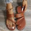 Women's Round Toe Breathable Flat Toe-Ring Flip-Flop Slippers