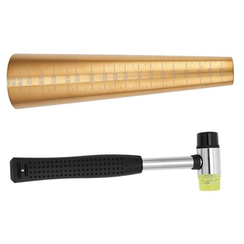 Jewelry Making Tool- Bracelet Mandrel Sizer Set With Iron Hammer, Stainless Steel Round Bracelet Mandrel