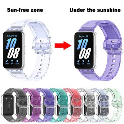 TPU náhradní řemínek pro Samsung Galaxy Fit 3 Fotochromní sportovní řemínek Řemínek pro chytré hodinky Nastavitelný pro Galaxy Fit 3 Průhledný řemínek