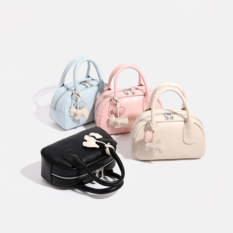 Sweet Macaron Color Shell Bag Handbag Super Milk Lychee Pattern Crossbody Bag Design Sense One Shoulder Crossbody Bag Bag