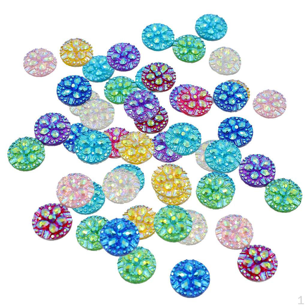 50 Stück 12 mm Blume Schuppen Kuppel Cabochon Schmuckzubehör DIY Verzierter Bastelbedarf