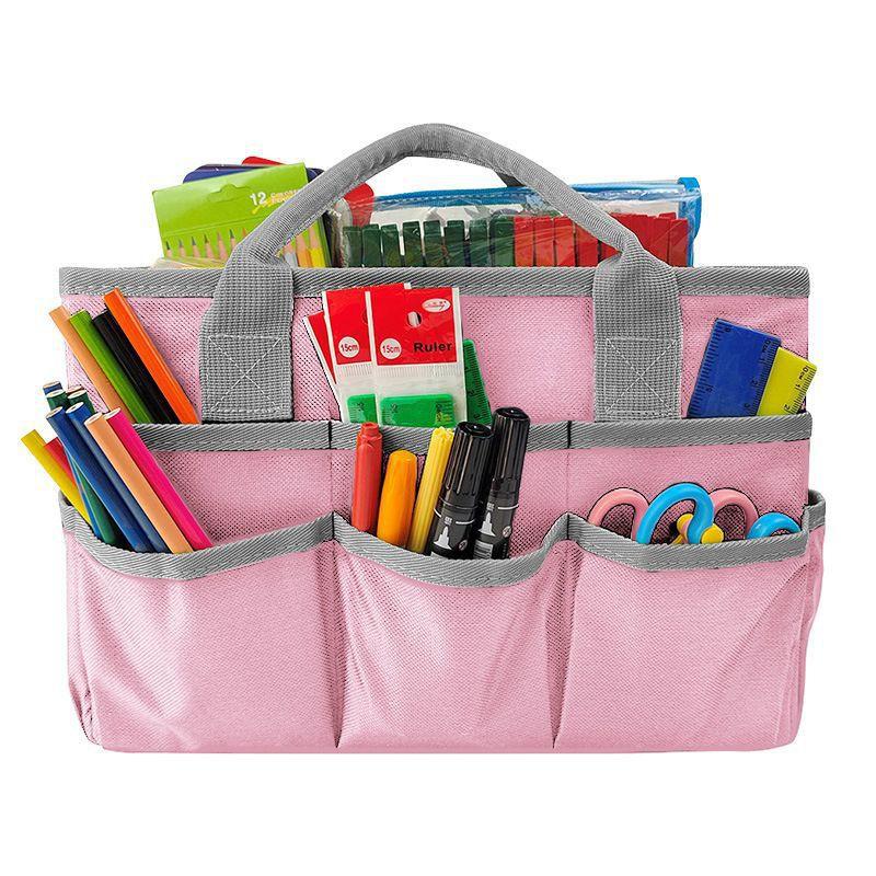 Large Capacity Oxford Cloth Book Tote Portable Stationery Organizer School Office