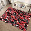 Abstract Red Black Gray Camouflage Pattern Carpet for Home Decor Suitable for Use As an Anti-slip1 For1room and Bedroom Sofas