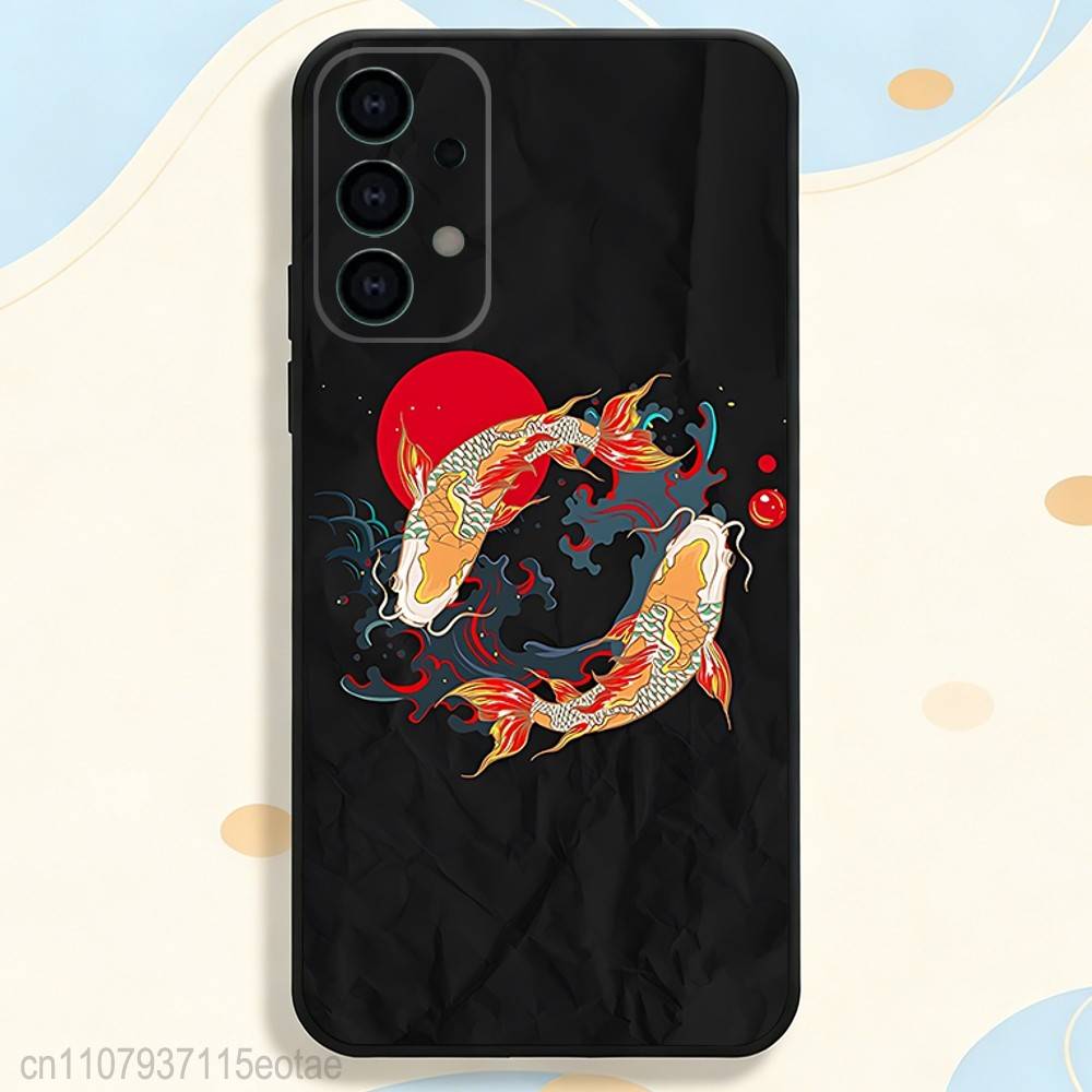 Koi Carp YIN YANG Phone Case for Samsung S series s21 s22 s23 s24 s25 S26 FE Plus Ultra TPU Soft to Skin-friendly case