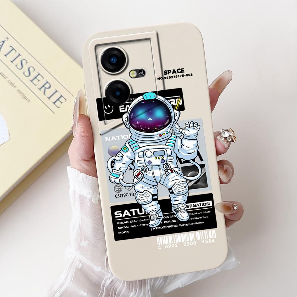 For Tecno Pova Neo Case LE6 LE6h Shockproof Cover Lovely Astronaut Liquid Silicone Bumper For Tecno Pova Neo 3 LH6n PovaNeo Etui