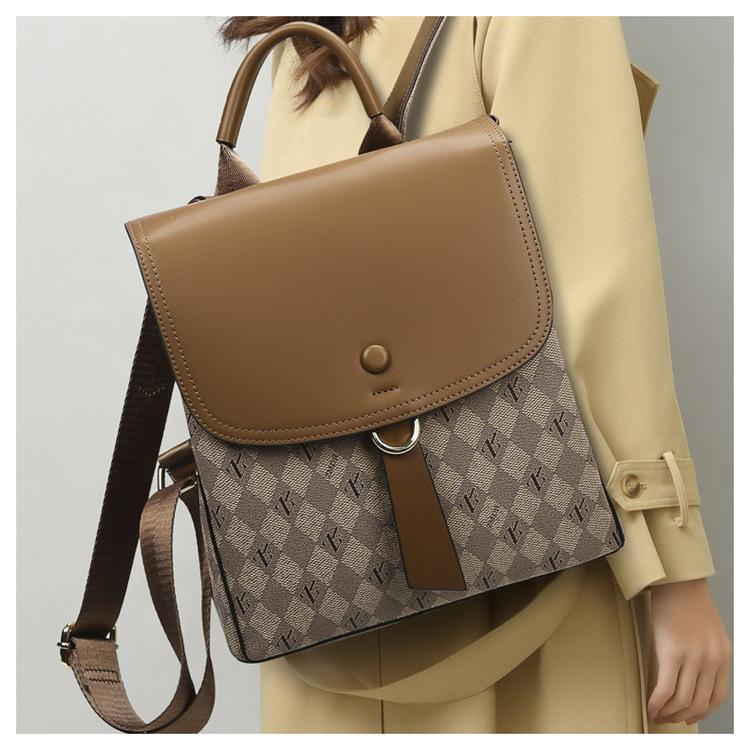 Borsa in pelle da donna di alta capacità, di fascia alta e di nicchia, nuovo stile, zaino da viaggio semplice e alla moda per donne