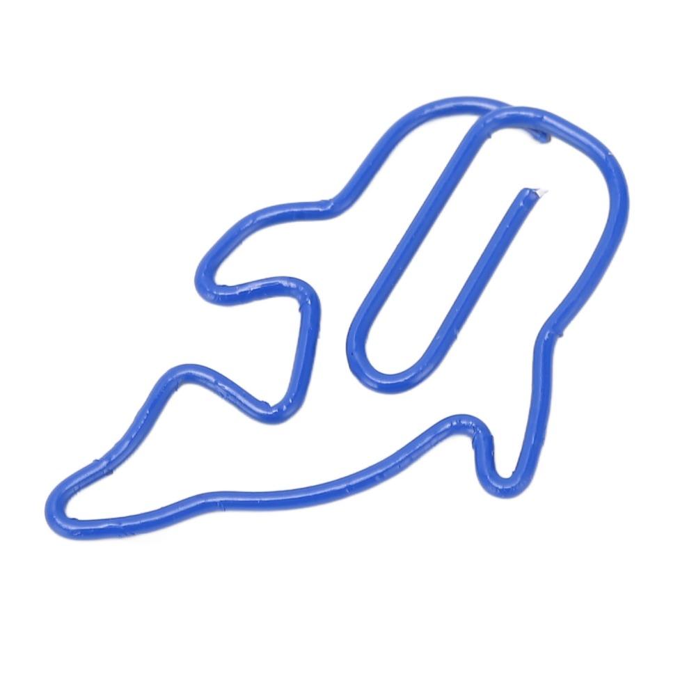 100Pcs Whale Shaped Cute Shaped Office Paper Clips Plastic-coated Metal Dark Blue Lovely Shape Paperclip Clamp 3.1*2.3cm