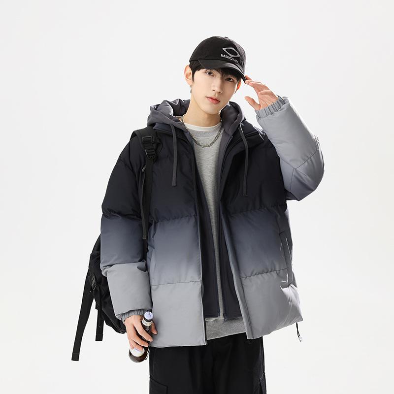 Men's Winter New Fashionable Fake Two-piece Hooded Couple's Cotton Coat Thickened and Warm Teenagers Casual Cotton Coat