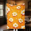 1pc Flower Pattern Outdoor Flannel Blanket Soft Warm All-Season Throw for Sofa Bed Car Camping Office, Cozy Gift Idea1136S