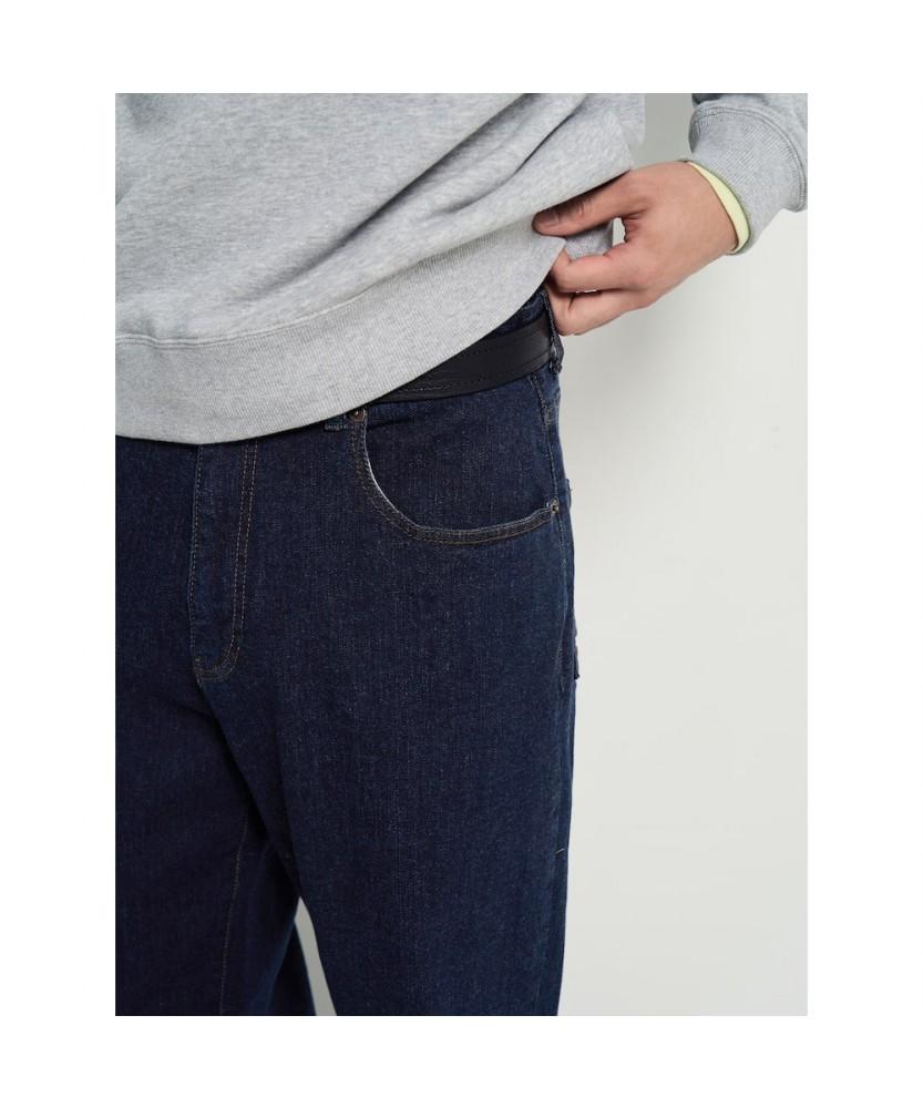 Binpolmen Semi-Wide Denim Pants Navy