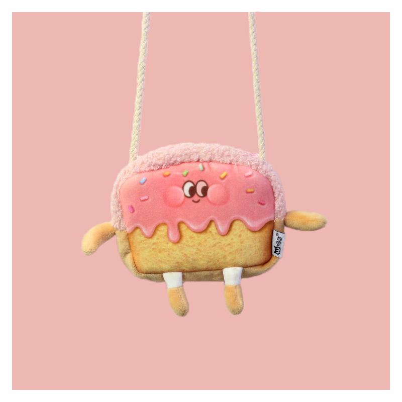 Creative Cartoon Toast Bread Crossbody Bag – Cute & Casual Shoulder Coin Purse for Students