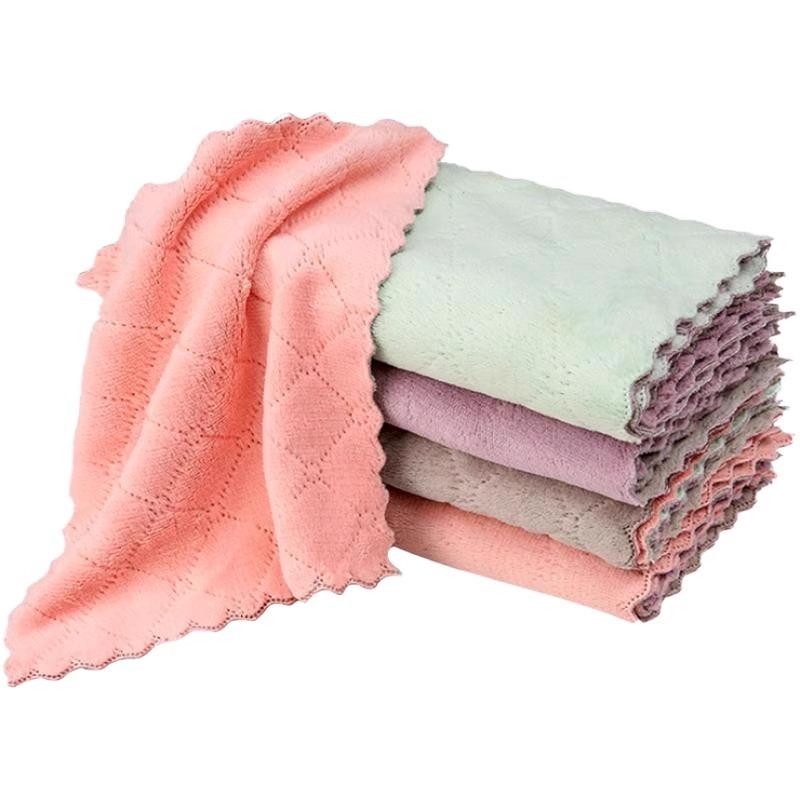 

Коралловый флис безворсовое полотенце для посуды: Маслопоглощающий, Влагопоглощающий, Идеально подходит для уборки кухни. Square Mixed Colors 15x25cm 1 pc