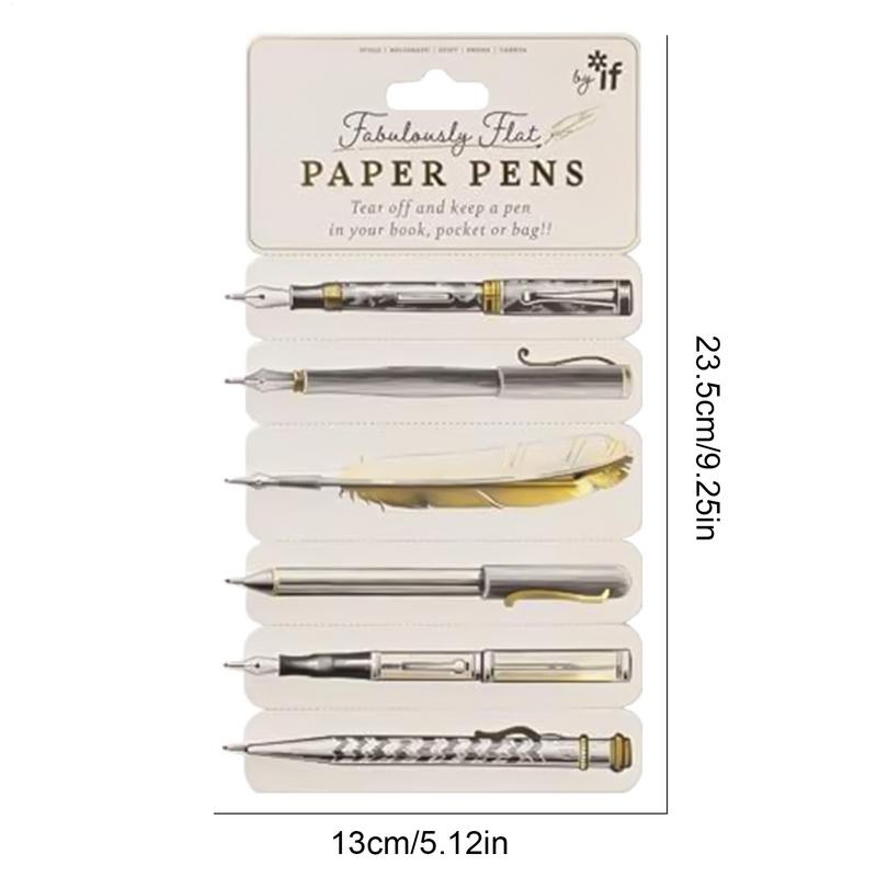 Paper Pen Bookmark Fabulously Flat Paper Pen Black Ink Bookmark Students Home School Novelty Stationery Tearable Pocket Pencil