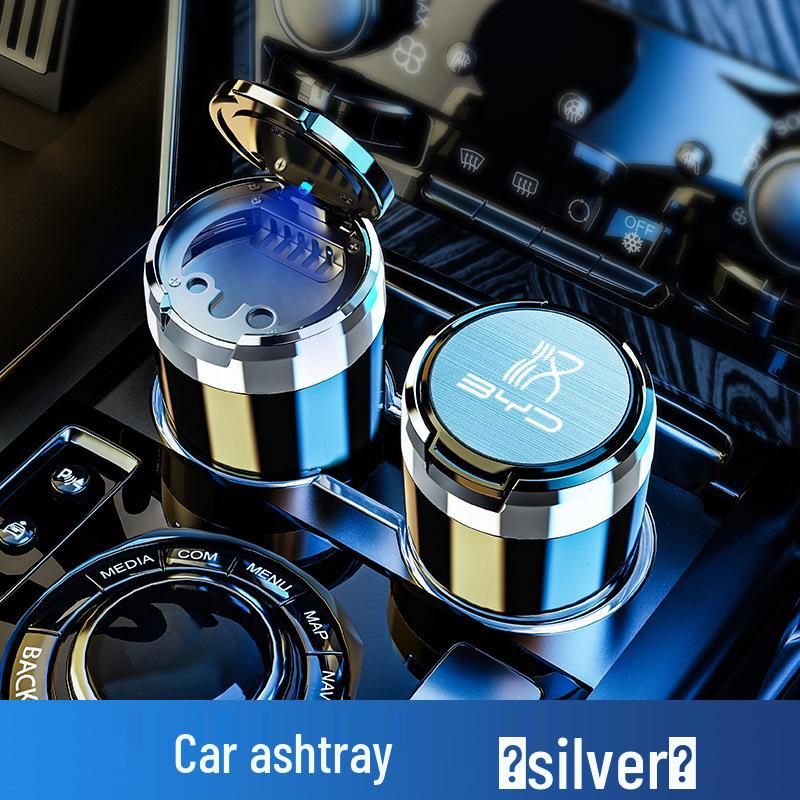 BYD Car Han Multifunctional Hanging LED Ashtray with Lid - Interior Accessory