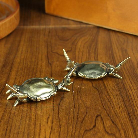 Yousheng Brass Weightlifting Crab Pen Holder Simulation Crab Stationery Pencil Stand Home Office Desktop Fengshui Decoration Ornament