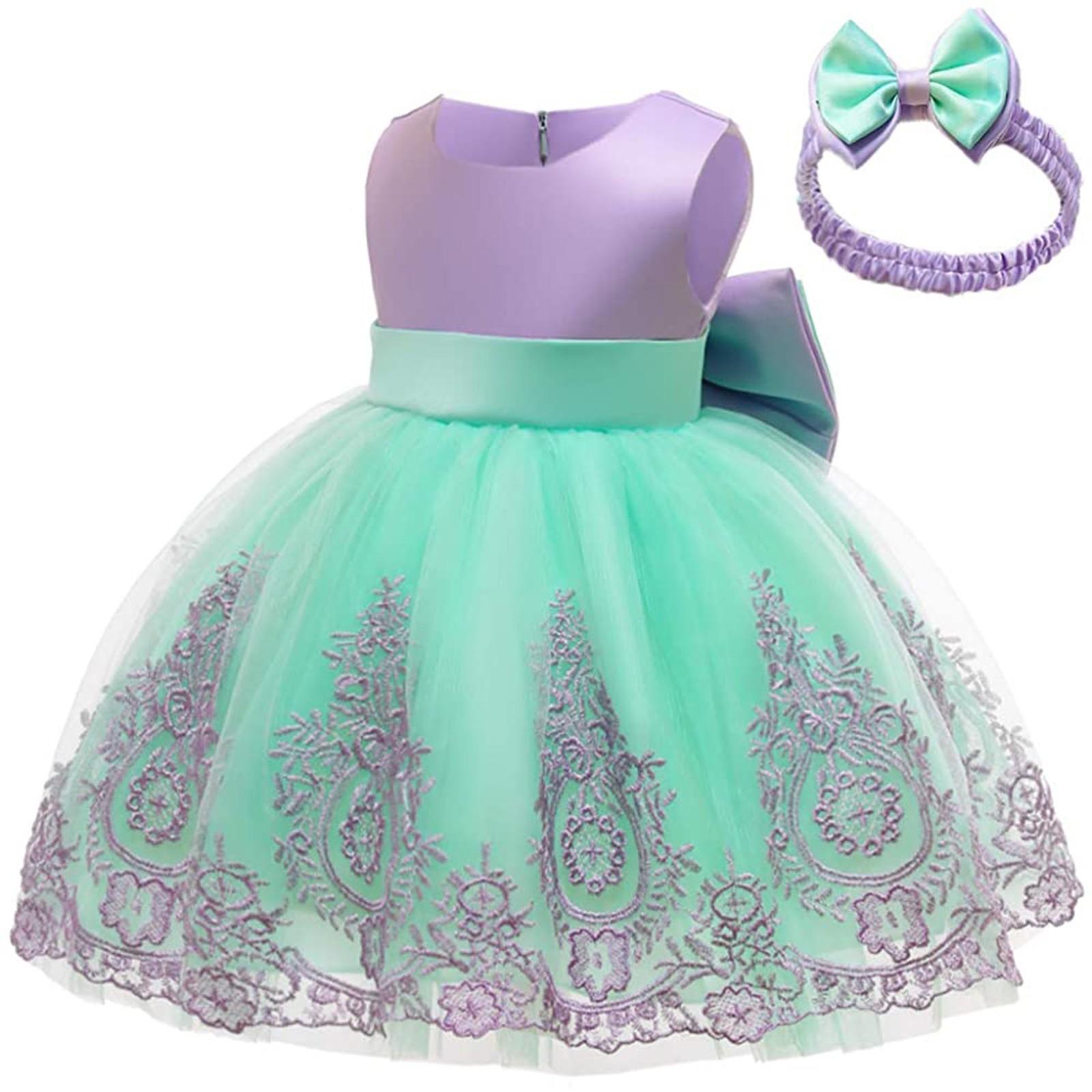 

Кружевное платье для конкурса, детское, праздничное, с бантом, бальное платье, с головным убором 100