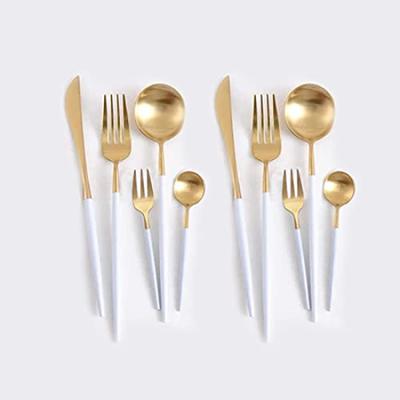 Cesa Beams Cutlery Cutlery Set Stylish Cutlery Gold Cutlery Scandinavian Camp Cutipol Style Basic 5 Pieces X 2 Set Spoon Fork Knife Teaspoon Cake Fork