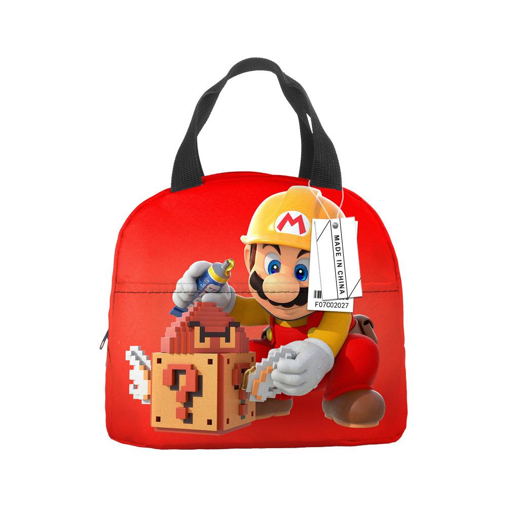 Mario Portable Bento Bag Lunch Box Bag Student Children'S Meal Bag Lunch Box Bag Bento Bag Aluminum Foil Lunch Bag Thermal Insulation