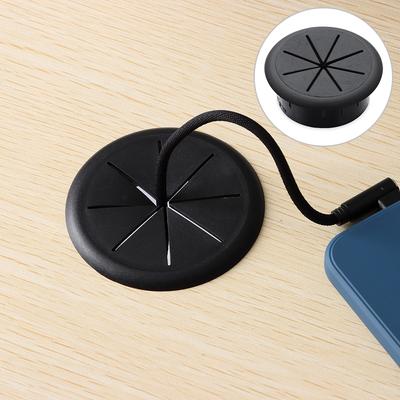 50/60MM Office Table Cable Organizer Desk Cord Grommet Wire Hole Cover Line Outlet Port Threading Box Cover Cable Passing Box